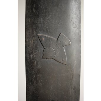 明戈(花押)作 竹雀意匠 鉄垂撥 短冊掛　M251 