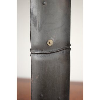 明戈(花押)作 竹雀意匠 鉄垂撥 短冊掛　M251 