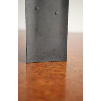 明戈(花押)作 竹雀意匠 鉄垂撥 短冊掛　M251 