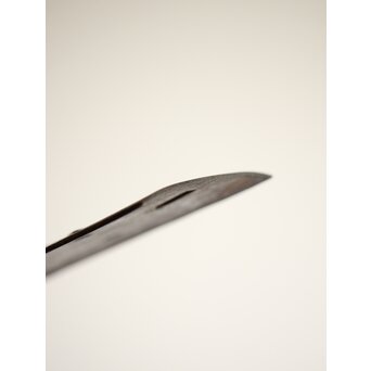 明戈(花押)作 竹雀意匠 鉄垂撥 短冊掛　M251 