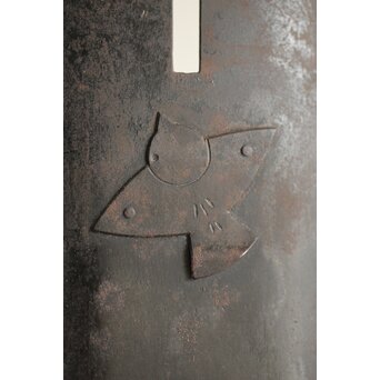 明戈(花押)作 竹雀意匠 鉄垂撥 短冊掛　M251 