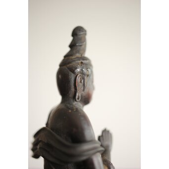 木彫 小観音仏坐像 定(花押)　X287 