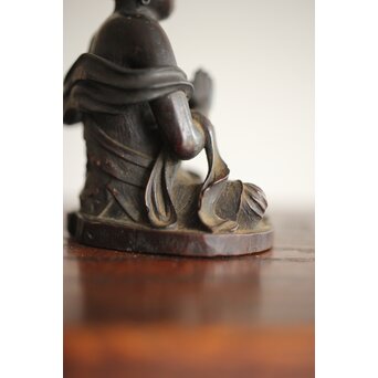 木彫 小観音仏坐像 定(花押)　X287 