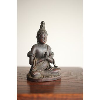 木彫 小観音仏坐像 定(花押)　X287