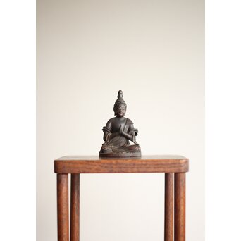 木彫 小観音仏坐像 定(花押)　X287 