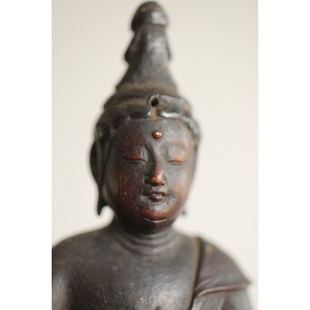 木彫 小観音仏坐像 定(花押)　X287 