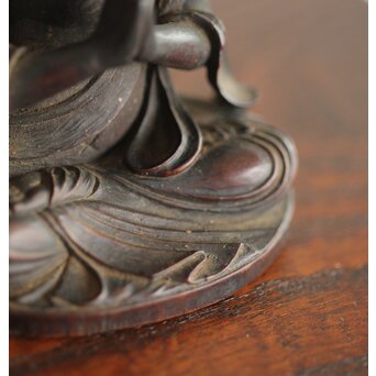 木彫 小観音仏坐像 定(花押)　X287 