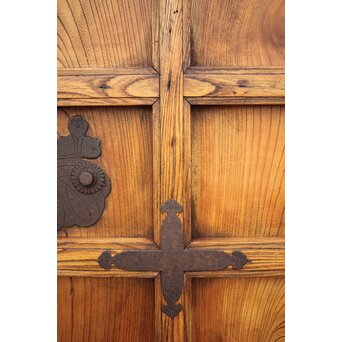 総欅金具尽格子蔵戸　W029Y 