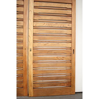 総欅 横格子の引戸 2枚1組　L1048Y 