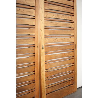 総欅 横格子の引戸 2枚1組　L1048Y 