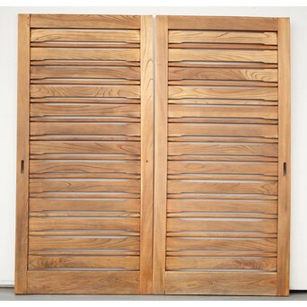 総欅 横格子の引戸 2枚1組　L1048Y