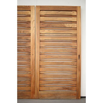 総欅 横格子の引戸 2枚1組　L1048Y 