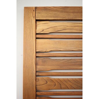 総欅 横格子の引戸 2枚1組　L1048Y 総欅製　重量があります