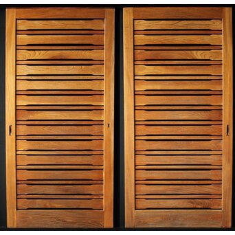 総欅 横格子の引戸 2枚1組　L1048Y 