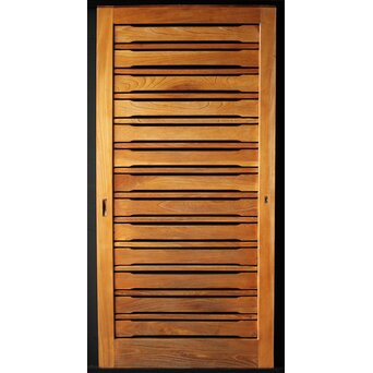 総欅 横格子の引戸 2枚1組　L1048Y 