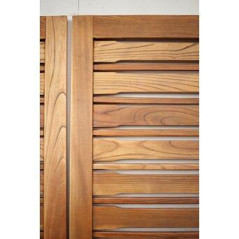 総欅 横格子の引戸 2枚1組　L1048Y モダンな格子デザイン