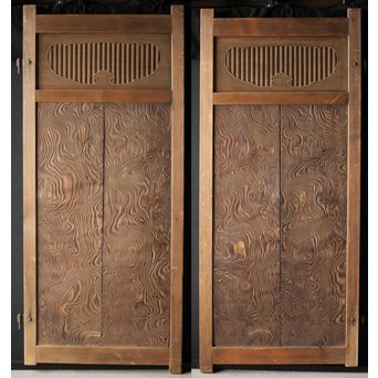 神代杉 門扉/唐戸 2枚1組　W032Y