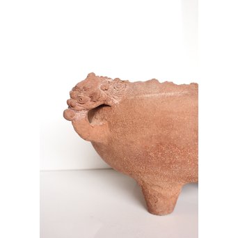 放下庵特山製 獅子耳土器破/やつれ風炉 涼炉 瓶掛　P231 