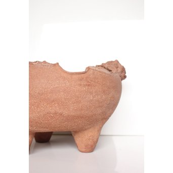 放下庵特山製 獅子耳土器破/やつれ風炉 涼炉 瓶掛　P231 