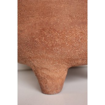 放下庵特山製 獅子耳土器破/やつれ風炉 涼炉 瓶掛　P231 