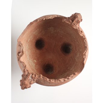 放下庵特山製 獅子耳土器破/やつれ風炉 涼炉 瓶掛　P231 