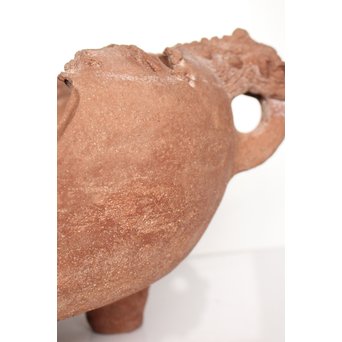 放下庵特山製 獅子耳土器破/やつれ風炉 涼炉 瓶掛　P231 