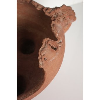 放下庵特山製 獅子耳土器破/やつれ風炉 涼炉 瓶掛　P231 