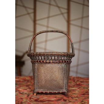 唐物写 竹炭籠　U244 