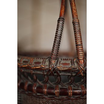 唐物写 竹炭籠　U244 