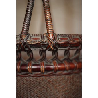 唐物写 竹炭籠　U244 