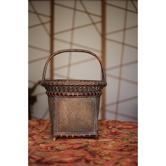 唐物写 竹炭籠　U244 