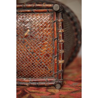 唐物写 竹炭籠　U244 