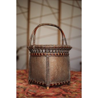 唐物写 竹炭籠　U244 