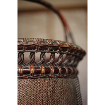 唐物写 竹炭籠　U244 