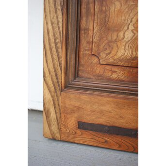 大ガラス 玉杢欅の蔵戸　W033 