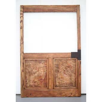 大ガラス 玉杢欅の蔵戸　W033 