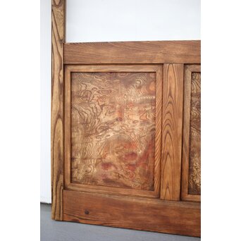 大ガラス 玉杢欅の蔵戸　W033 