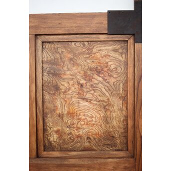 大ガラス 玉杢欅の蔵戸　W033 