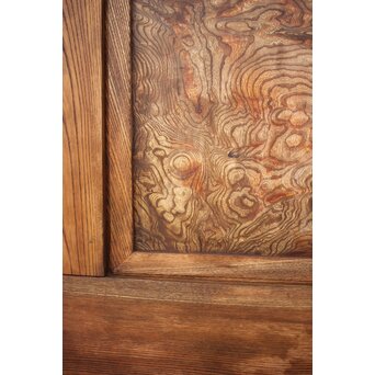 大ガラス 玉杢欅の蔵戸　W033 