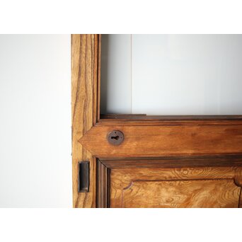 大ガラス 玉杢欅の蔵戸　W033 