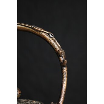 亀文堂 日本梅泉 饕餮紋蓋 象嵌鉄瓶　 M253 