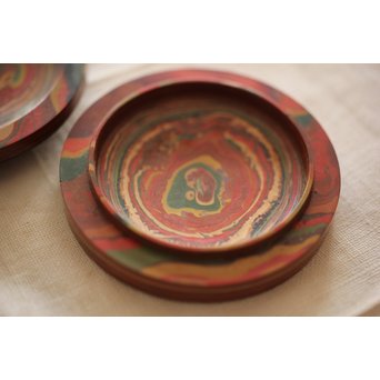 堆漆/乾漆香合　Q270 