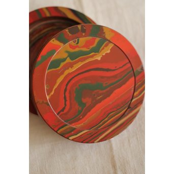 堆漆/乾漆香合　Q270 