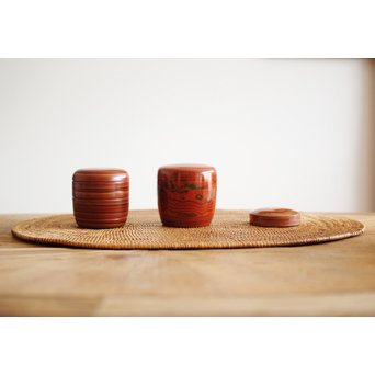 堆漆/乾漆香合　Q270 揃えても良し