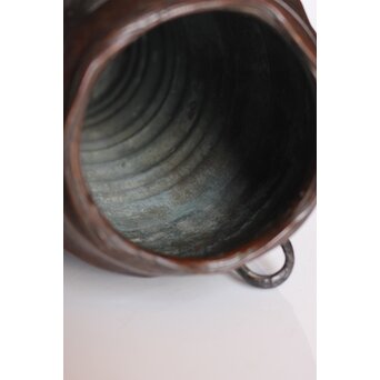 須賀月真 蝋型鋳造 雨龍紋 花入/花瓶　M254 