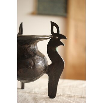 宮田藍堂 蝋型鋳造 うさぎ香炉　M255 