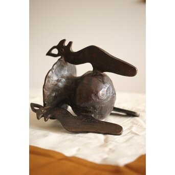 宮田藍堂 蝋型鋳造 うさぎ香炉　M255 