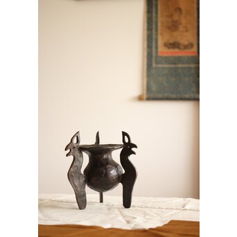 宮田藍堂 蝋型鋳造 うさぎ香炉　M255