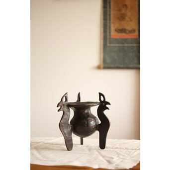 宮田藍堂 蝋型鋳造 うさぎ香炉　M255 