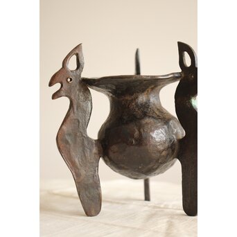 宮田藍堂 蝋型鋳造 うさぎ香炉　M255 